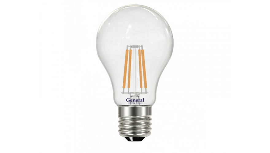 Светодиодная лампа Filament Genera GLDEN-A60S-13-230-E27-6500 прозрачная А60 13 Вт Холодный свет