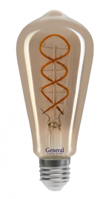 Светодиодная лампа Filament General GLDEN-ST64DSS-6-230-E27-1800 дымчато-серый ST64 6 Вт Теплый свет