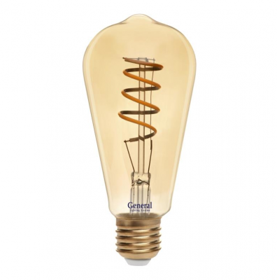 Светодиодная лампа Filament General GLDEN-ST64SS-7-230-E27-2700 золотая ST64 7 Вт Теплый свет