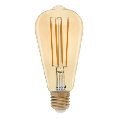 Светодиодная лампа Filament General GLDEN-ST64S-DEM-13-230-E27-2700 золотая Диммируемая ST64 13 Вт Теплый свет