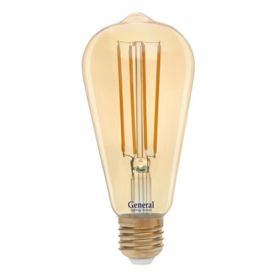 Светодиодная лампа Filament General GLDEN-ST64S-8-230-E27-2700 золотая ST64 8 Вт Теплый свет