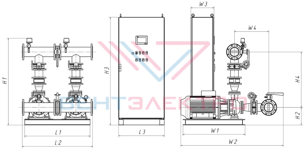 Габаритные размеры HC-FS-A 1/1 KMG 100-200/203-55/2 G1-B-200-16