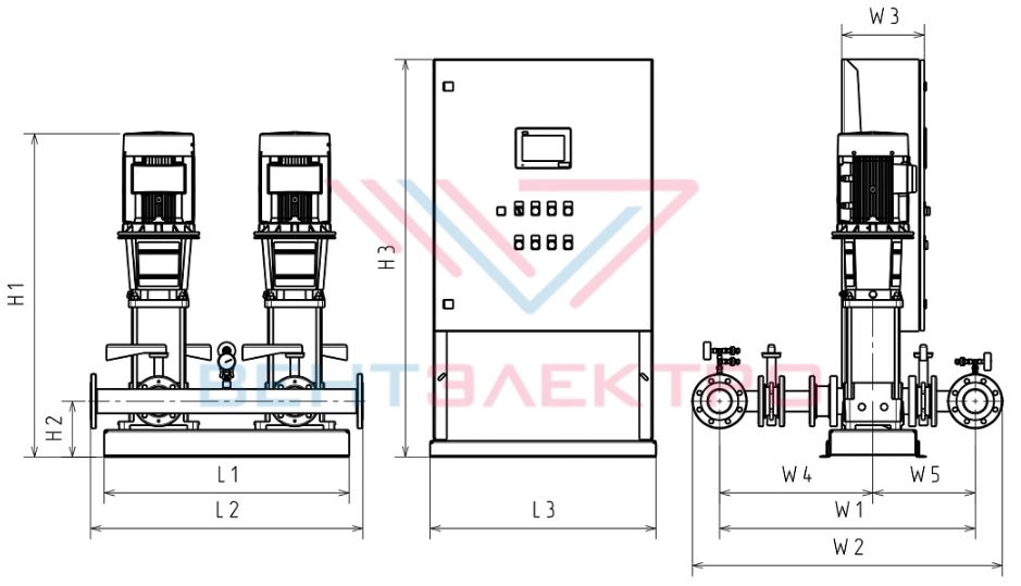 Габаритные размеры HC-FS-V 1/1 BM 64-5-1A G1-B-200-25