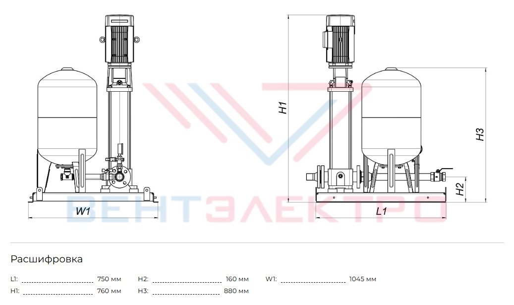 Габаритные размеры HC-Single BM 10-4A V2.1-A-60-25