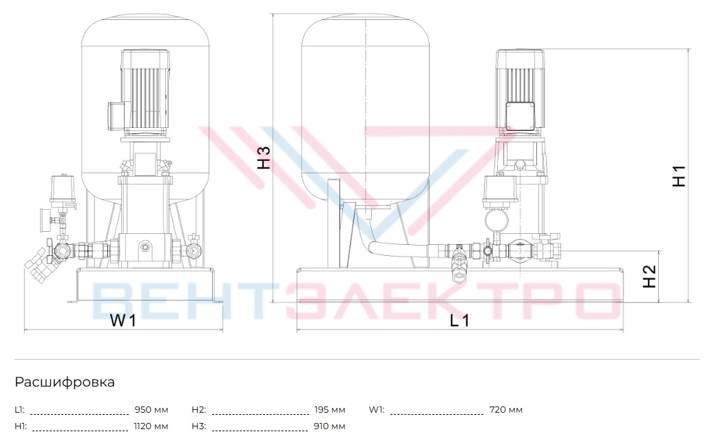 Габаритные размеры HC-Single BM 15-6A V1-A-60-16