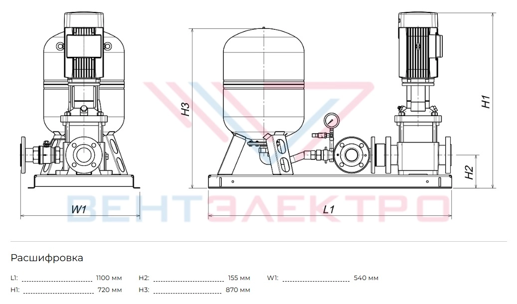 Габаритные размеры HC-Single BM 20-1A V2-A-60-16