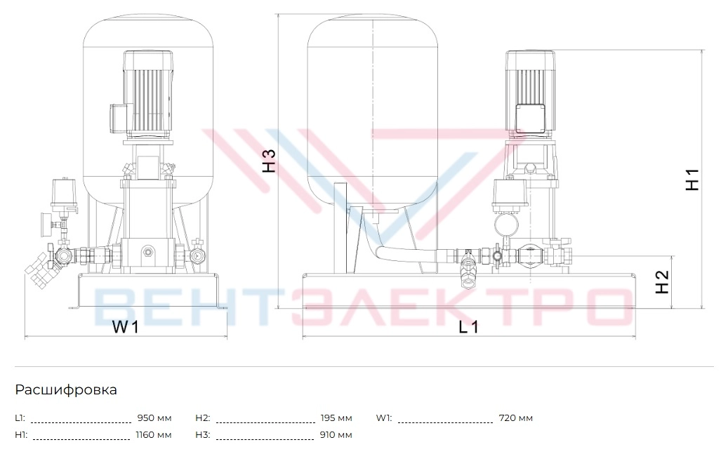 Габаритные размеры HC-Single BM 20-7A V1-A-60-16