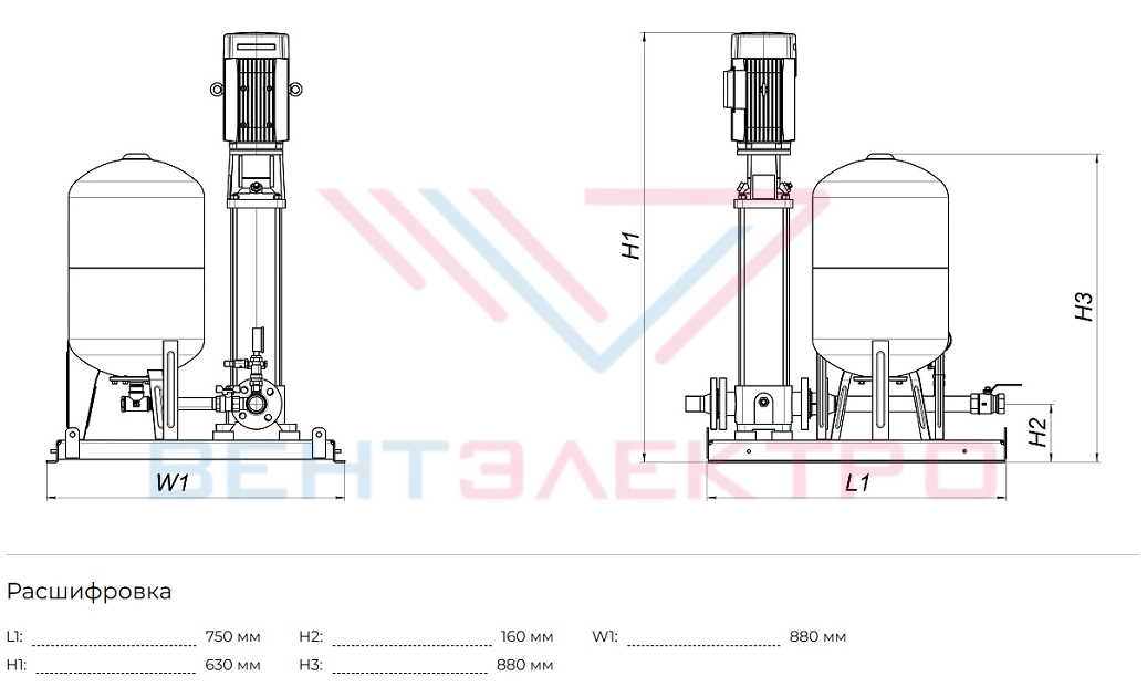 Габаритные размеры HC-Single BM 5-4A V2.1-A-60-25