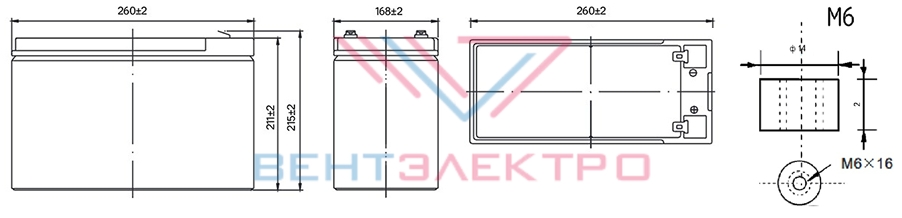 Размеры свинцово-кислотной аккумуляторной батареи HRL12330W MNB Battery Размеры свинцово-кислотной аккумуляторной батареи HRL12330W MNB Battery
