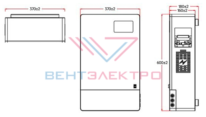 Размер литий-железо-фосфатного аккумулятора LFPW-25,6-200 LCD Touch MNB Battery