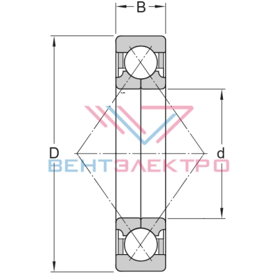 Размеры четырехточечного подшипника QJ311 N2MA/C2L SKF