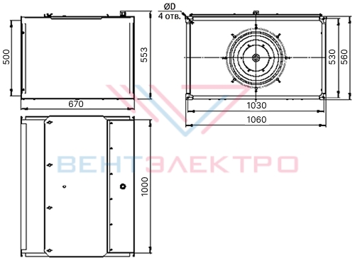 Габаритные размеры канального вентилятора
ВК 1000x500-45-3,0 Габаритные размеры канального вентилятора
ВК 1000x500-45-3,0