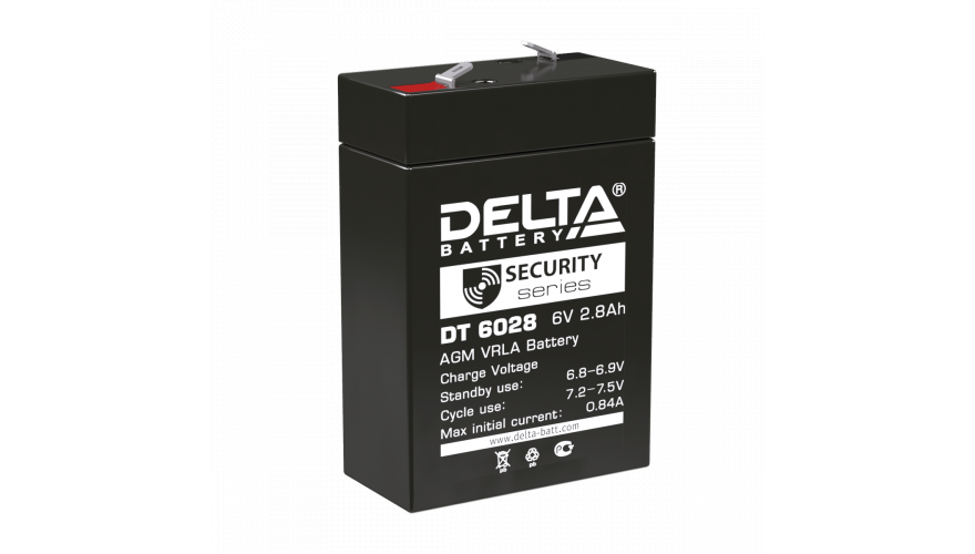 Свинцово-кислотный аккумулятор 6В DT 6028 DELTA