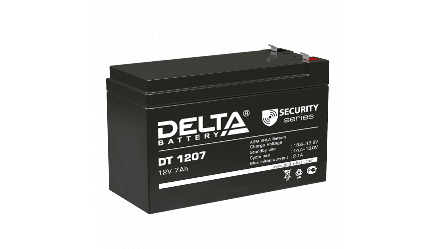 Свинцово-кислотный аккумулятор 12В DT 1207 DELTA