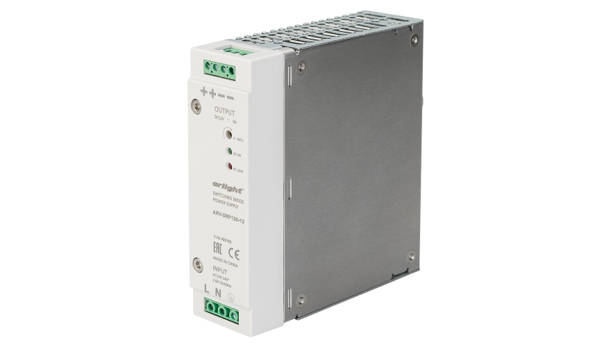 Блок питания ARV-DRP120-12 (12V, 8A, 96W)