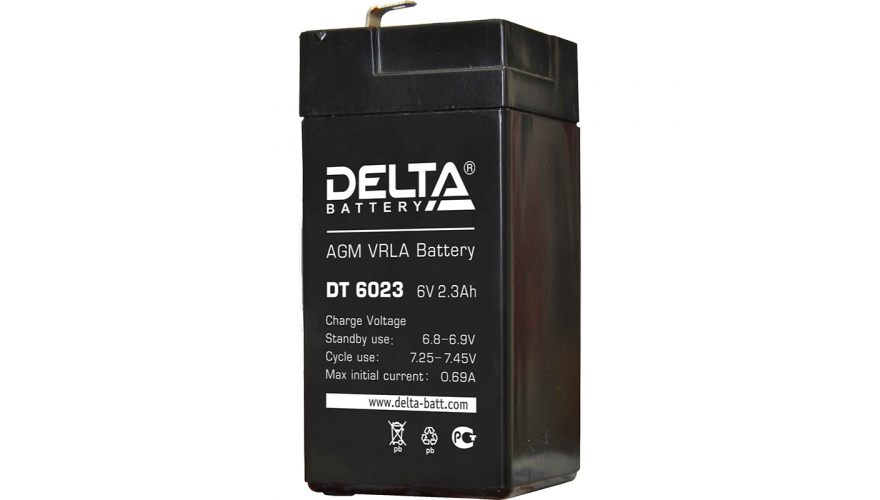 Свинцово-кислотный аккумулятор 6В DT 6023 DELTA