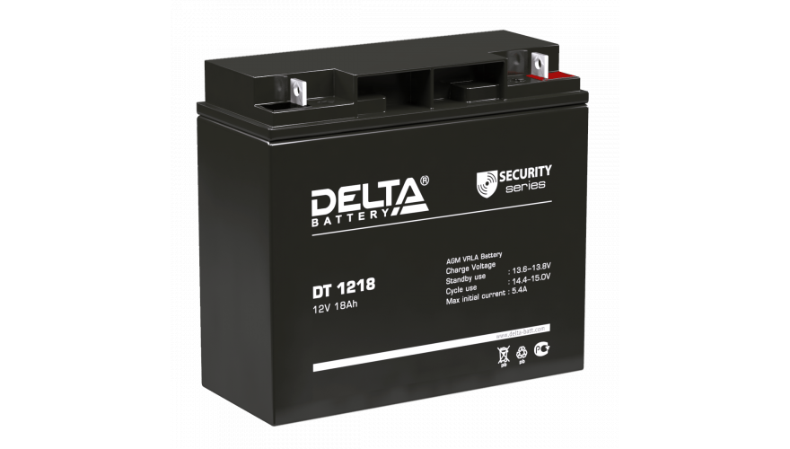 Свинцово-кислотный аккумулятор 12В DT 1218 DELTA